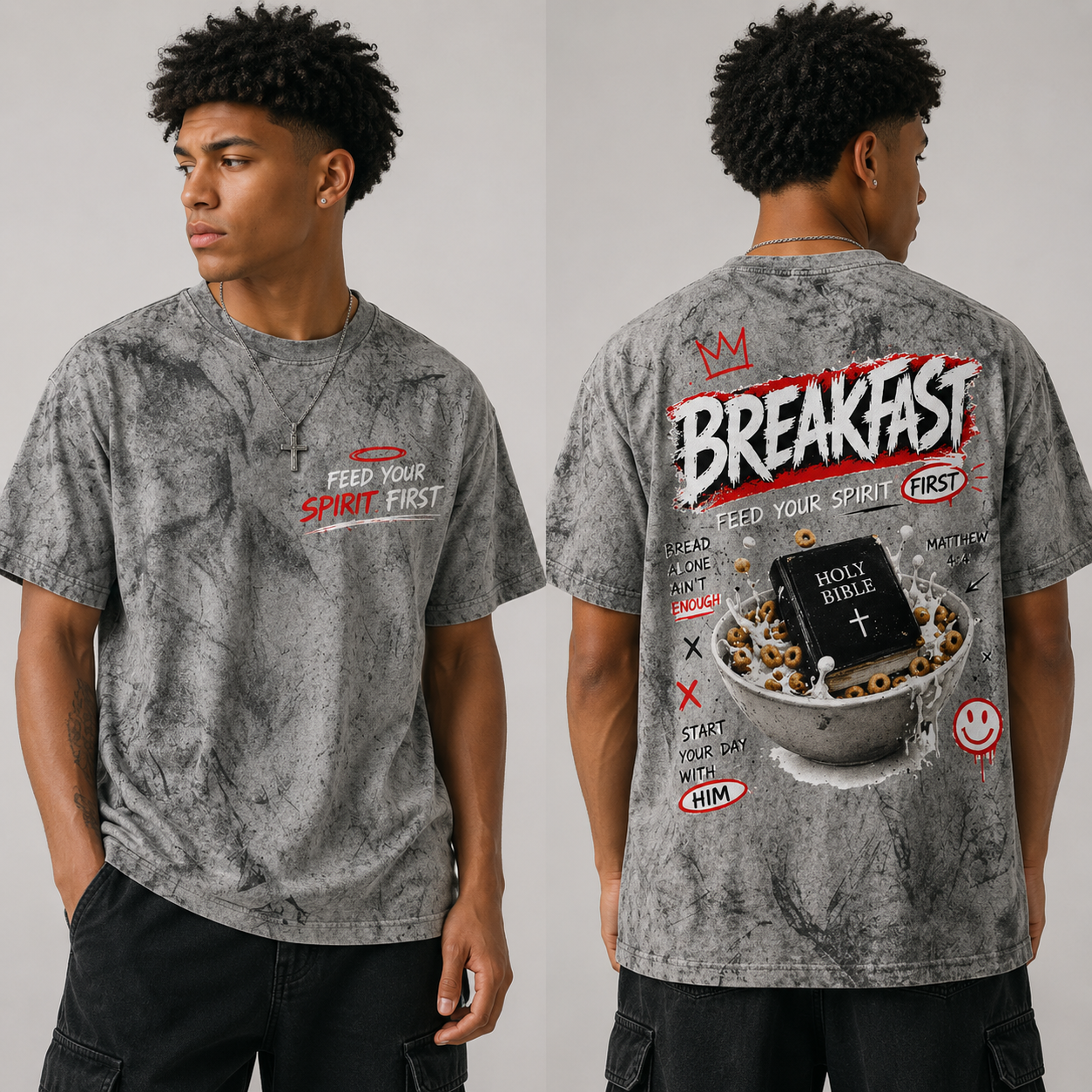 BREAKFAST “Feed Your Spirit First” Glory Smoke Tee