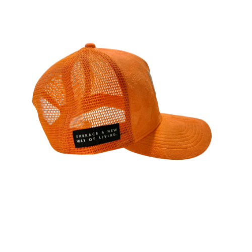 Orange Sherbet New Life Suede Mesh Cap...LIMITED STOCK